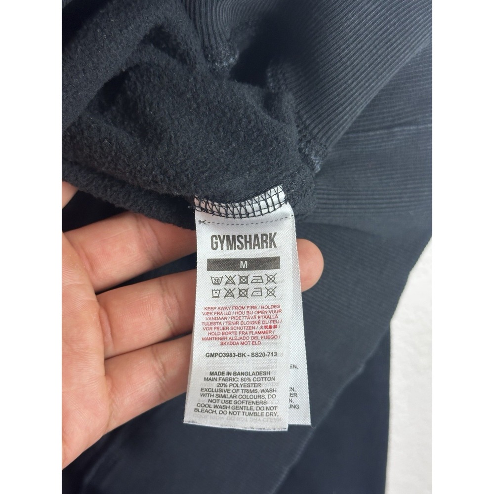 Gymshark Men's Medium Black Crewneck Sweatshirt Embroidered Logo Pullover - Picture 8 of 10
